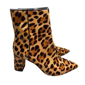 J.Crew Sadie Leopard Calf Hair Ankle Boots 7.5 NWOT